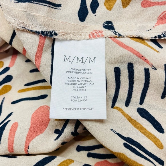 Cabi Top Womens Size M Marni Blouse Abstract Chiffon V-Neck Long Sleeve 4162 - Picture 8 of 14